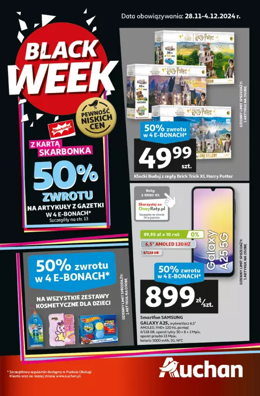 Auchan - gazetka promocyjna Gazetka Pewność Niskich Cen Hipermarket Auchan od czwartku 28.11 do środy 04.12