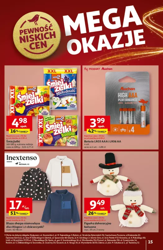 Auchan - gazetka promocyjna Gazetka Pewność Niskich Cen Hipermarket Auchan  do środy 04.12 - strona 15