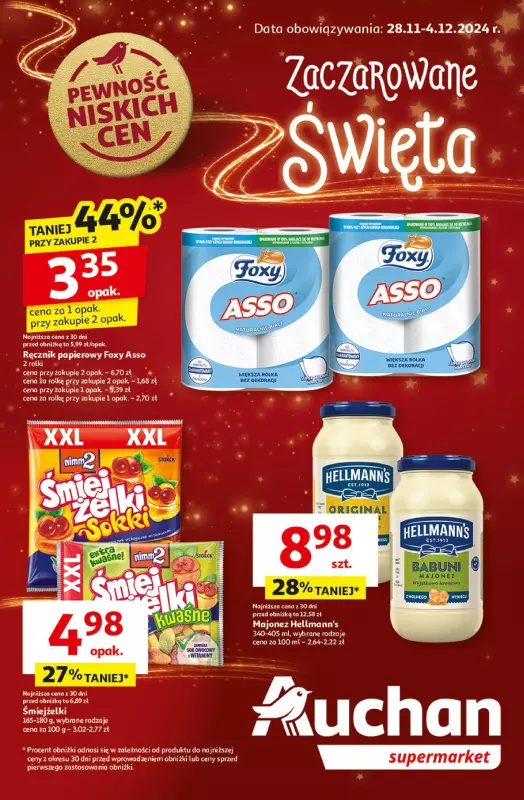 Auchan - gazetka promocyjna Gazetka Pewność Niskich Cen Supermarket Auchan od czwartku 28.11 do środy 04.12