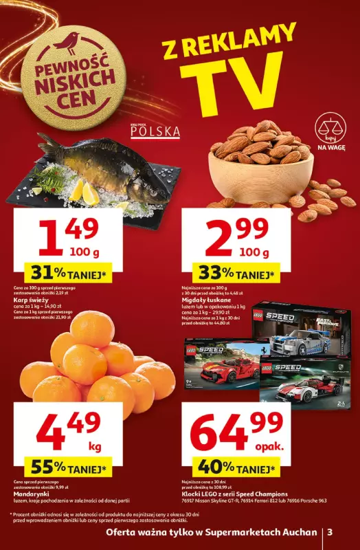 Auchan - gazetka promocyjna Gazetka Pewność Niskich Cen Supermarket Auchan  do środy 04.12 - strona 3