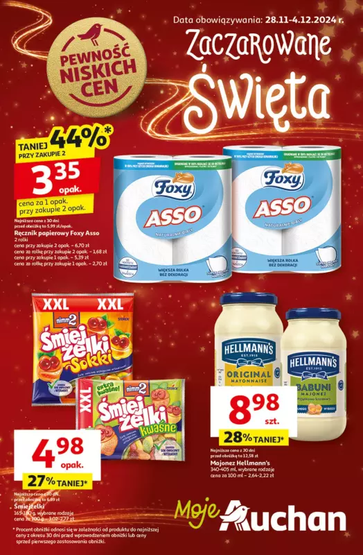 Auchan - gazetka promocyjna Gazetka Pewność Niskich Cen Moje Auchan od czwartku 28.11 do środy 04.12