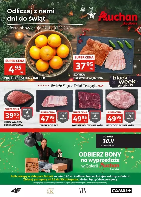 Auchan - gazetka promocyjna Gazetka Racibórz od środy 27.11 do wtorku 03.12