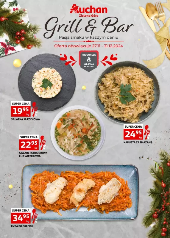 Auchan - gazetka promocyjna GRILL & BAR Zielona Góra od środy 27.11 do wtorku 31.12