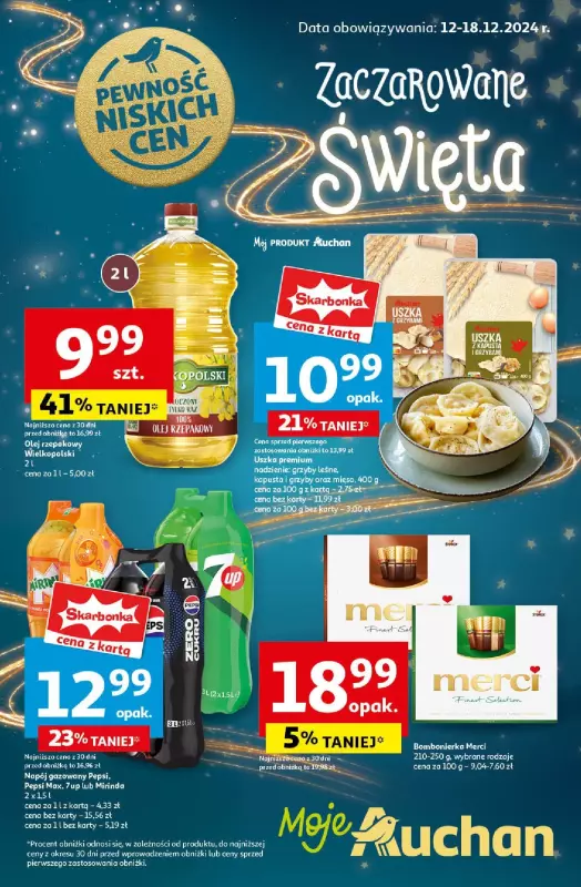 Auchan - gazetka promocyjna Gazetka Pewność Niskich Cen Moje Auchan  do środy 18.12