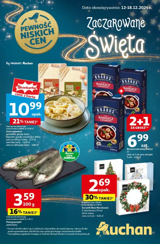 Auchan - gazetka promocyjna Gazetka Pewność Niskich Cen Hipermarket Auchan  do środy 18.12