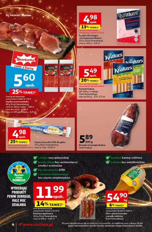 Auchan - gazetka promocyjna Gazetka Pewność Niskich Cen Supermarket Auchan  do wtorku 24.12 - strona 4