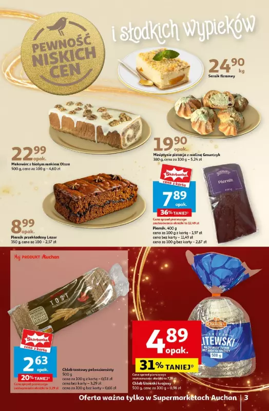 Auchan - gazetka promocyjna Gazetka Pewność Niskich Cen Supermarket Auchan od czwartku 19.12 do wtorku 24.12 - strona 3