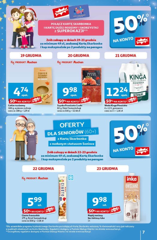 Auchan - gazetka promocyjna Gazetka Pewność Niskich Cen Hipermarket Auchan od czwartku 19.12 do wtorku 24.12 - strona 7