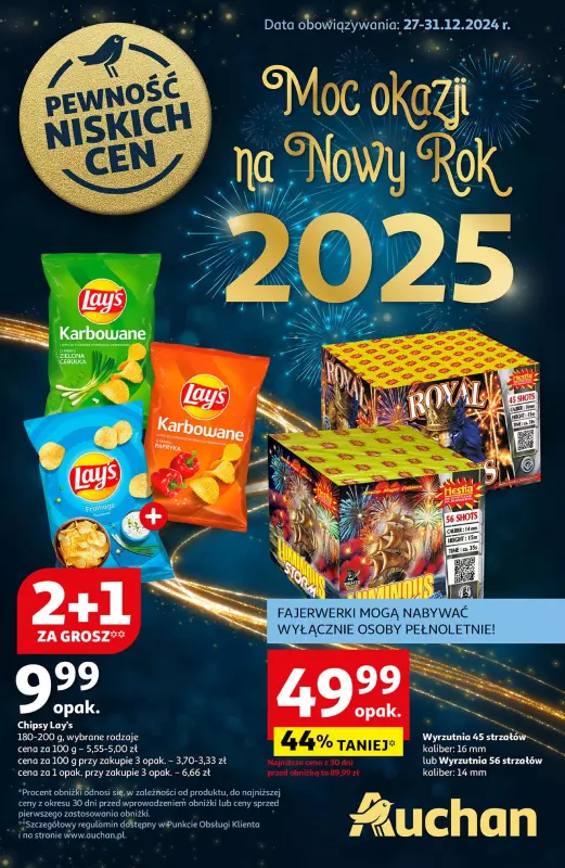 Auchan - gazetka promocyjna Gazetka Moc okazji na Nowy Rok 2025 od piątku 27.12 do wtorku 31.12