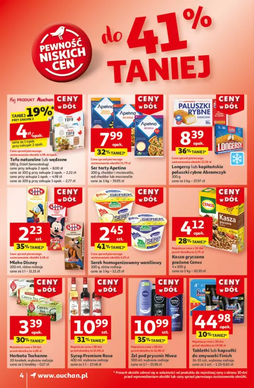 Auchan - gazetka promocyjna Gazetka CENY W DÓŁ Supermarket Auchan  do środy 08.01 - strona 4