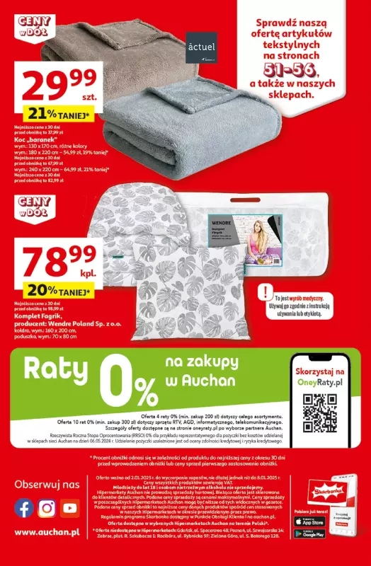 Auchan - gazetka promocyjna Gazetka CENY W DÓŁ Hipermarket Auchan  do środy 08.01 - strona 64