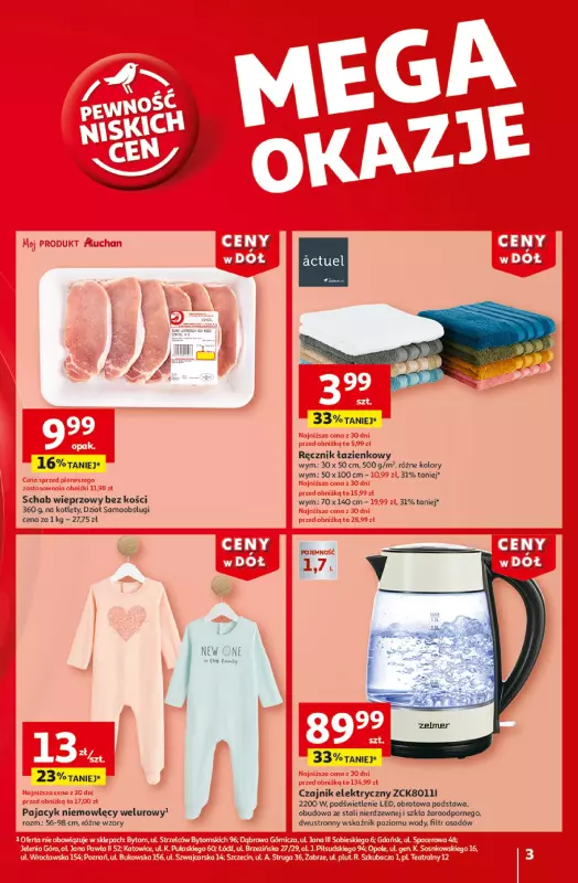 Auchan - gazetka promocyjna Gazetka CENY W DÓŁ Hipermarket Auchan  do środy 08.01 - strona 3