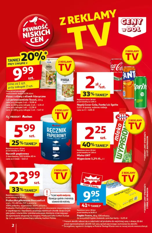 Auchan - gazetka promocyjna Gazetka CENY W DÓŁ Hipermarket Auchan  do środy 08.01 - strona 2