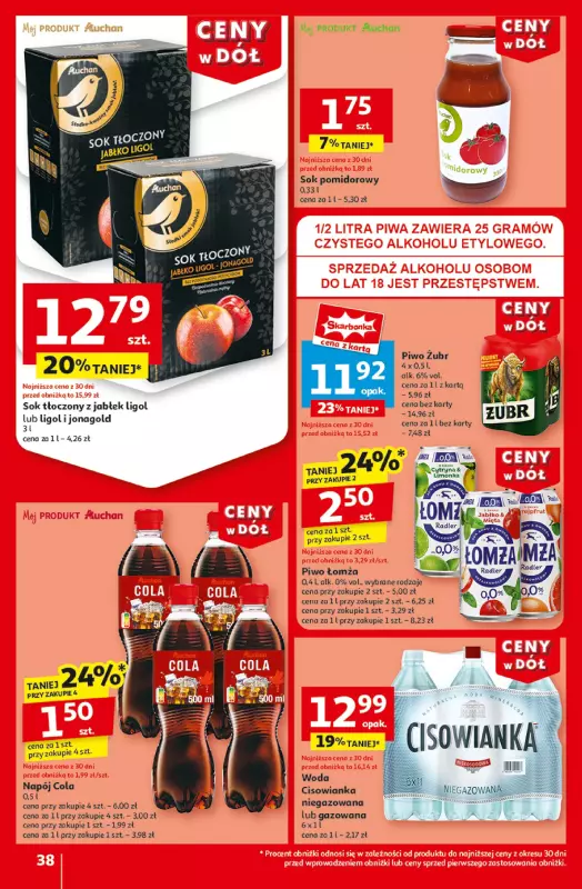 Auchan - gazetka promocyjna Gazetka CENY W DÓŁ Hipermarket Auchan  do środy 08.01 - strona 40