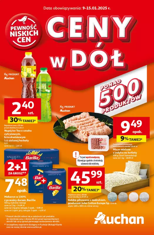 Auchan - gazetka promocyjna Gazetka CENY W DÓŁ Hipermarket Auchan  do środy 15.01