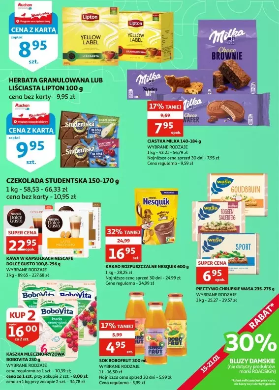 Auchan - gazetka promocyjna Gazetka Racibórz I Świętuj z nami Dzień Babci i Dziadka od środy 15.01 do wtorku 21.01 - strona 17