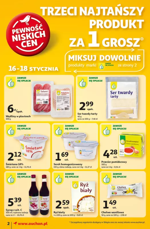 Auchan - gazetka promocyjna Gazetka CENY W DÓŁ Moje Auchan  do środy 22.01 - strona 2