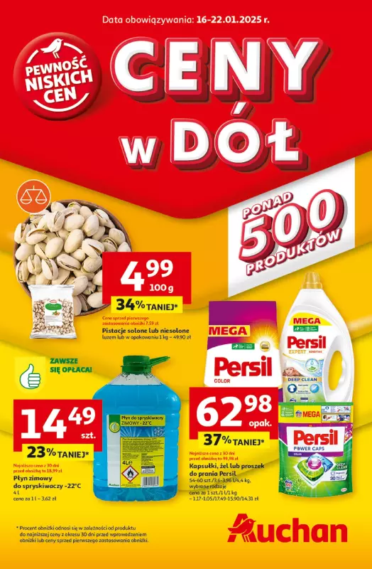 Auchan - gazetka promocyjna Gazetka CENY W DÓŁ Hipermarket Auchan od czwartku 16.01 do środy 22.01