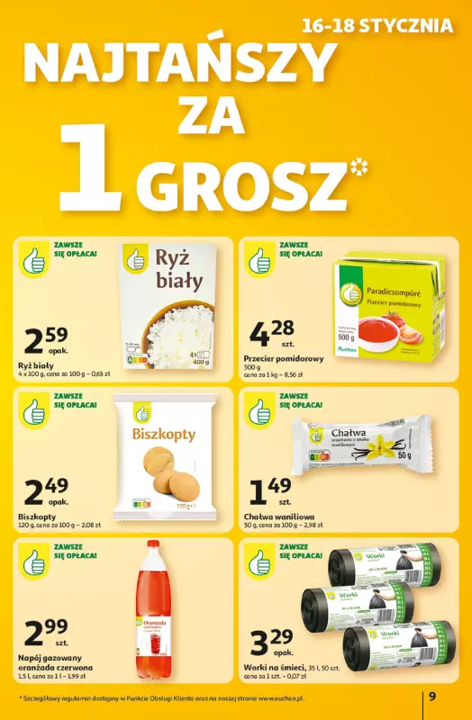 Auchan - gazetka promocyjna Gazetka CENY W DÓŁ Hipermarket Auchan  do środy 22.01 - strona 9