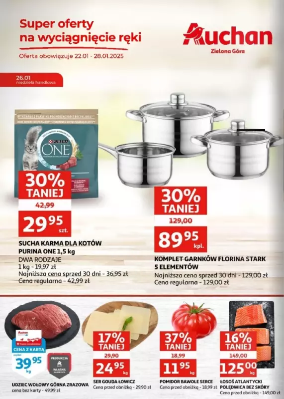 Auchan - gazetka promocyjna Zielona Góra | Gazetka od środy 22.01 do wtorku 28.01