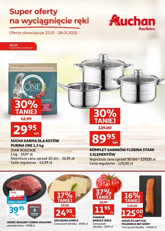 Auchan - gazetka promocyjna Gazetka Racibórz od środy 22.01 do wtorku 28.01