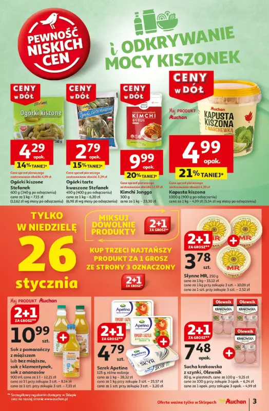 Auchan - gazetka promocyjna Gazetka CENY W DÓŁ Moje Auchan  do środy 29.01 - strona 3