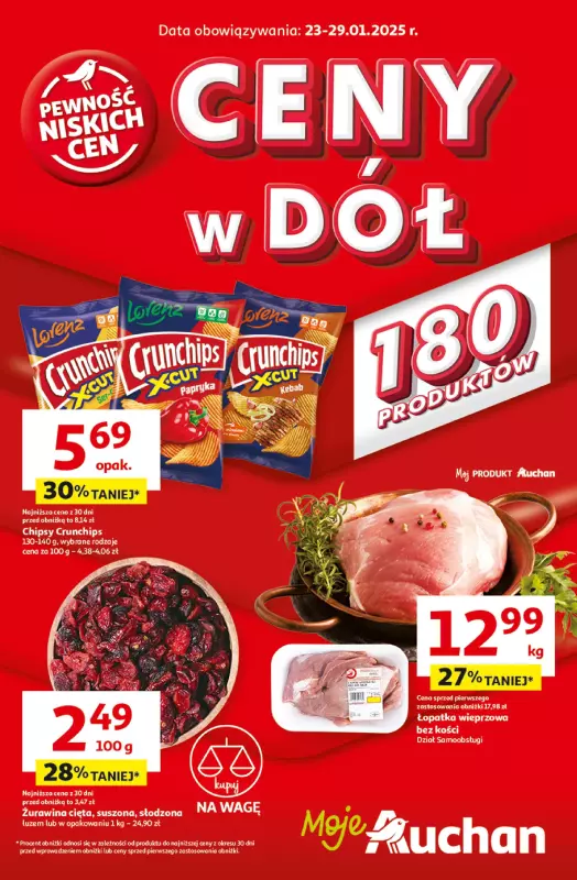 Auchan - gazetka promocyjna Gazetka CENY W DÓŁ Moje Auchan  do środy 29.01