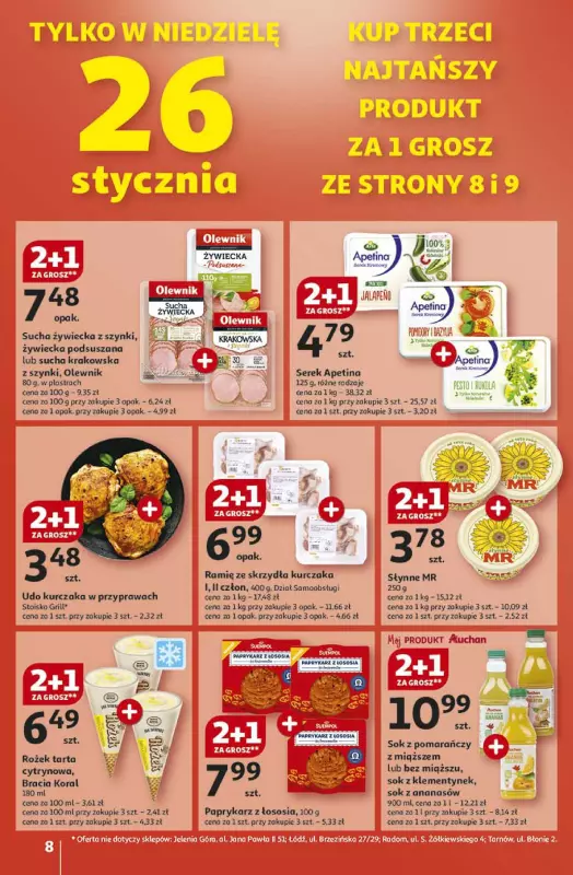 Auchan - gazetka promocyjna Gazetka CENY W DÓŁ Hipermarket Auchan od czwartku 23.01 do środy 29.01 - strona 8