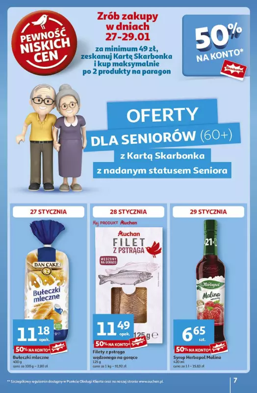 Auchan - gazetka promocyjna Gazetka CENY W DÓŁ Hipermarket Auchan od czwartku 23.01 do środy 29.01 - strona 7