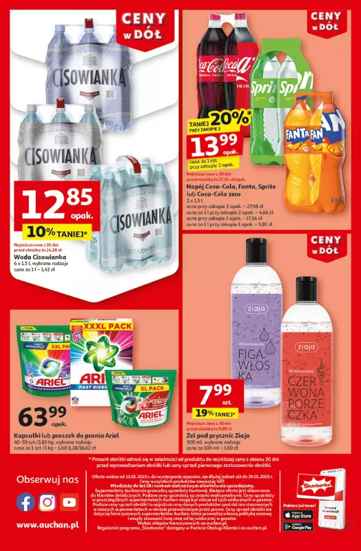 Auchan - gazetka promocyjna Gazetka CENY W DÓŁ Supermarket Auchan od czwartku 23.01 do środy 29.01 - strona 14