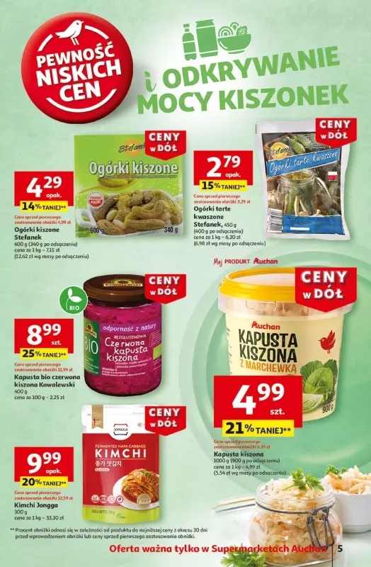 Auchan - gazetka promocyjna Gazetka CENY W DÓŁ Supermarket Auchan od czwartku 23.01 do środy 29.01 - strona 5