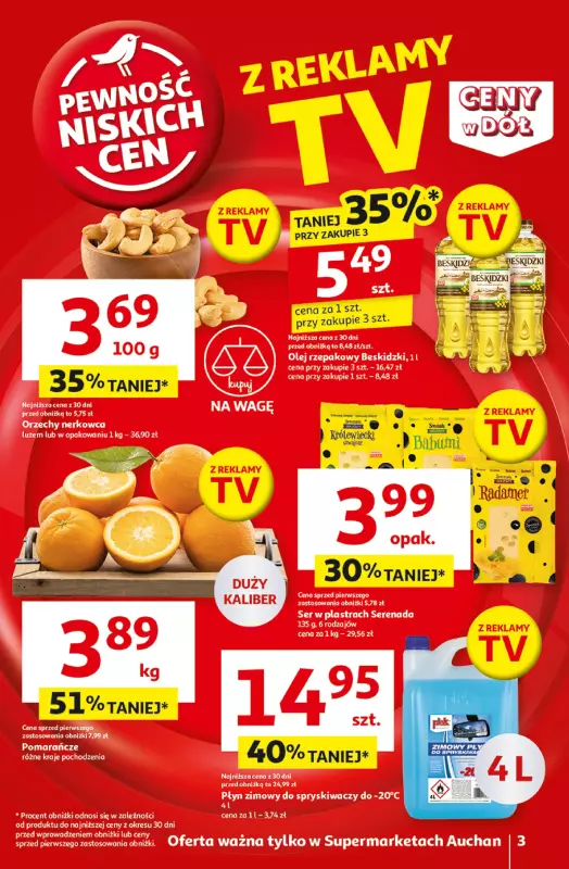 Auchan - gazetka promocyjna Gazetka CENY W DÓŁ Supermarket Auchan od czwartku 23.01 do środy 29.01 - strona 3