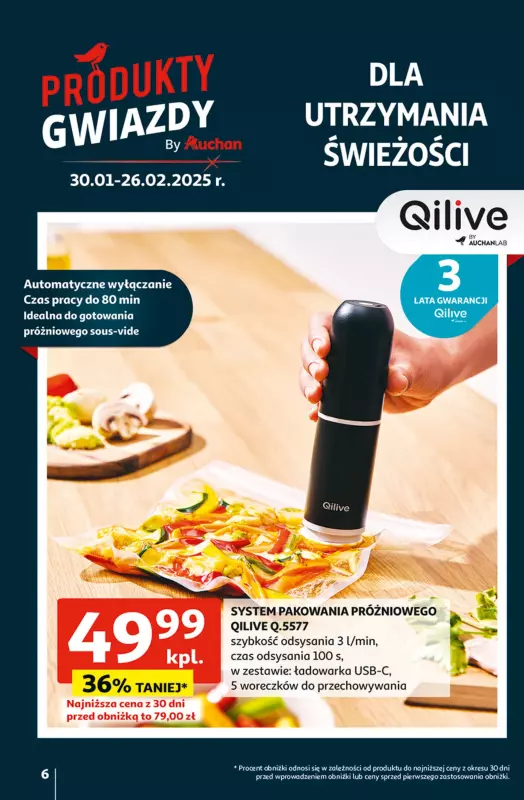 Auchan - gazetka promocyjna Gazetka Pewność Niskich Cen Hipermarket Auchan od czwartku 30.01 do środy 05.02 - strona 6