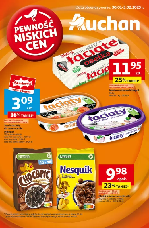 Auchan - gazetka promocyjna Gazetka Pewność Niskich Cen Hipermarket Auchan  do środy 05.02