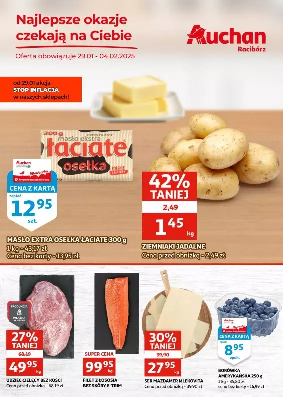 Auchan - gazetka promocyjna Racibórz I Najlepsze okazje czekają na Ciebie od środy 29.01 do wtorku 04.02