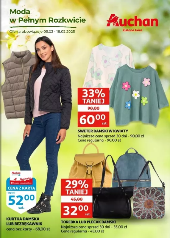 Auchan - gazetka promocyjna Gazetka Zielona Góra | Moda w Pełnym Rozkwicie od środy 05.02 do wtorku 18.02