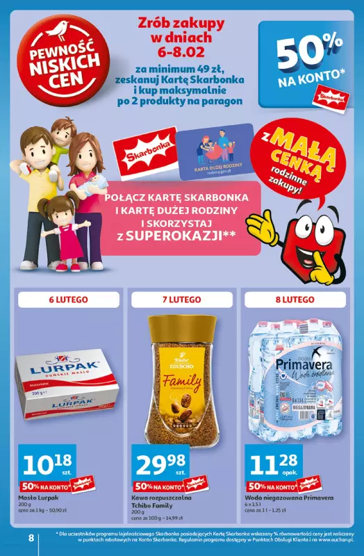 Auchan - gazetka promocyjna Gazetka z MAŁĄ CENKĄ dźwigniesz więcej! Hipermarket Auchan  do środy 12.02 - strona 8