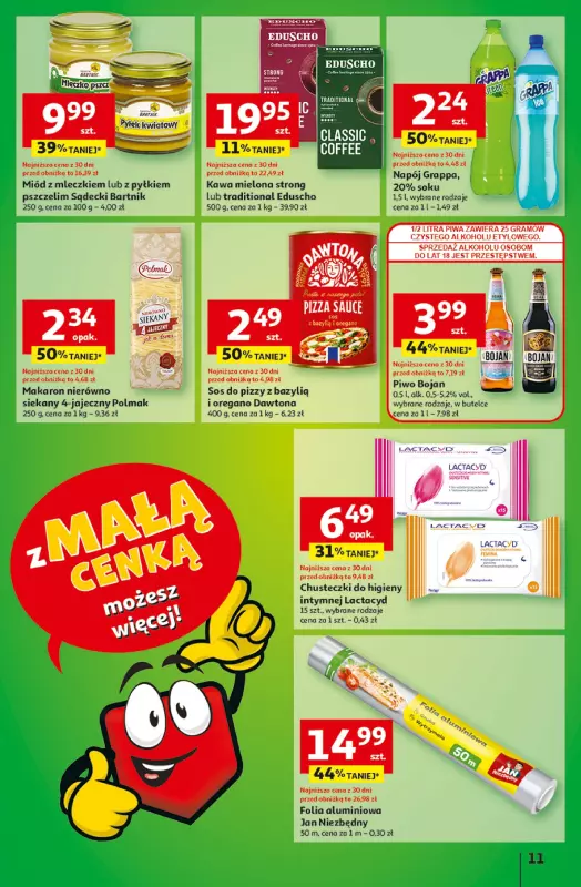 Auchan - gazetka promocyjna Gazetka z MAŁĄ CENKĄ dźwigniesz więcej! Hipermarket Auchan  do środy 12.02 - strona 11