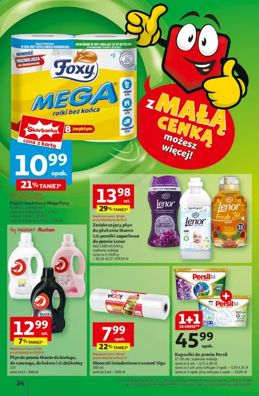 Auchan - gazetka promocyjna Gazetka z MAŁĄ CENKĄ dźwigniesz więcej! Hipermarket Auchan  do środy 12.02 - strona 36