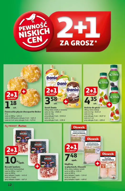 Auchan - gazetka promocyjna Gazetka z MAŁĄ CENKĄ dźwigniesz więcej! Hipermarket Auchan  do środy 12.02 - strona 12