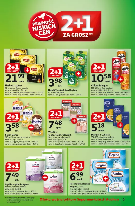 Auchan - gazetka promocyjna Gazetka z MAŁĄ CENKĄ dźwigniesz więcej! Supermarket Auchan  do środy 12.02 - strona 5