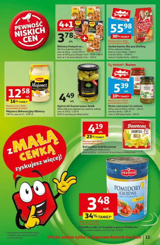 Auchan - gazetka promocyjna Gazetka z MAŁĄ CENKĄ dźwigniesz więcej! Supermarket Auchan  do środy 12.02 - strona 13