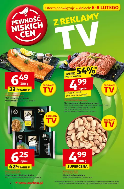 Auchan - gazetka promocyjna Gazetka z MAŁĄ CENKĄ dźwigniesz więcej! Supermarket Auchan  do środy 12.02 - strona 2