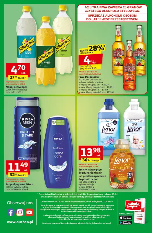 Auchan - gazetka promocyjna Gazetka z MAŁĄ CENKĄ dźwigniesz więcej! Supermarket Auchan od czwartku 06.02 do środy 12.02 - strona 14