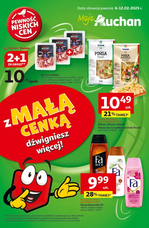 Auchan - gazetka promocyjna Gazetka z MAŁĄ CENKĄ dźwigniesz więcej! Moje Auchan od czwartku 06.02 do środy 12.02