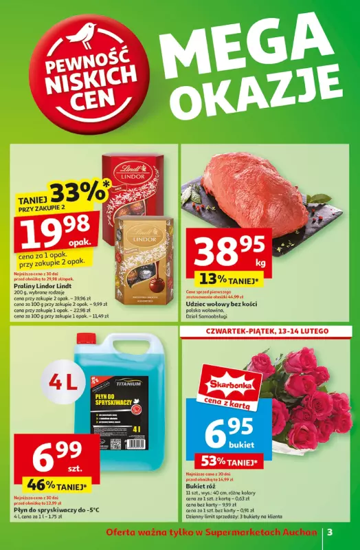 Auchan - gazetka promocyjna Z MAŁĄ CENKĄ dźwigniesz więcej! Supermarket  do środy 19.02 - strona 3