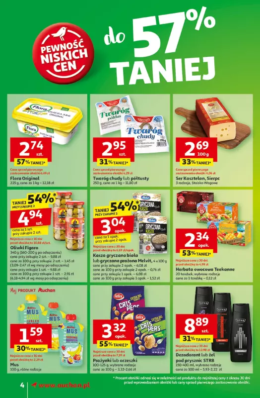 Auchan - gazetka promocyjna Z MAŁĄ CENKĄ dźwigniesz więcej! Supermarket  od czwartku 13.02 do środy 19.02 - strona 4