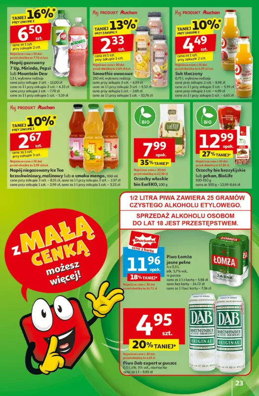 Auchan - gazetka promocyjna Z MAŁĄ CENKĄ dźwigniesz więcej! Hipermarket od czwartku 13.02 do środy 19.02 - strona 25