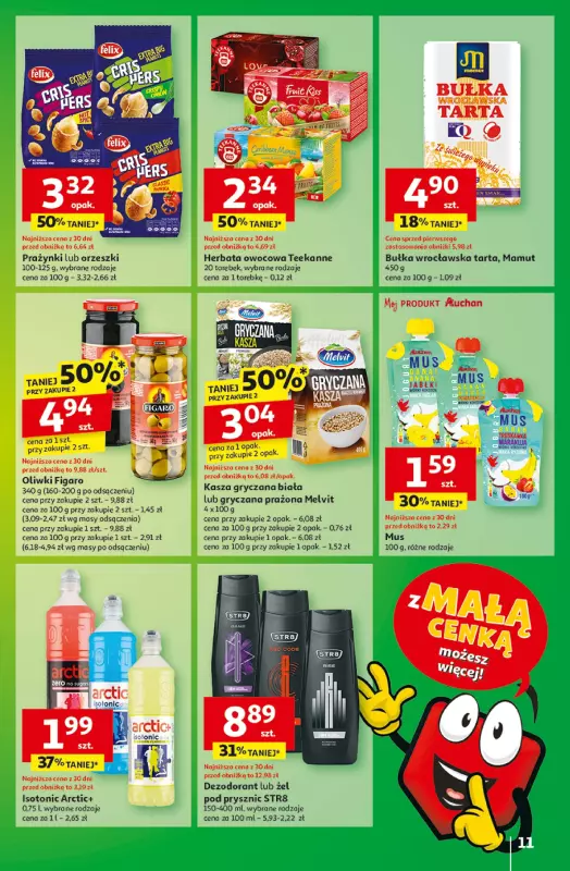 Auchan - gazetka promocyjna Z MAŁĄ CENKĄ dźwigniesz więcej! Hipermarket od czwartku 13.02 do środy 19.02 - strona 11