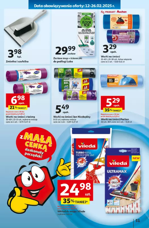 Auchan - gazetka promocyjna Z MAŁĄ CENKĄ dźwigniesz więcej! Hipermarket  do środy 19.02 - strona 59